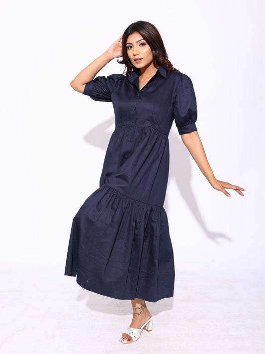 Navy Blue Shirt Dress