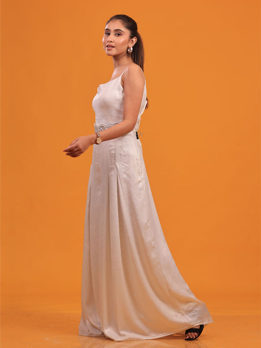 White Metallic Jumpsuit