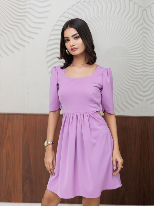 Lavender Cutout Short Dress