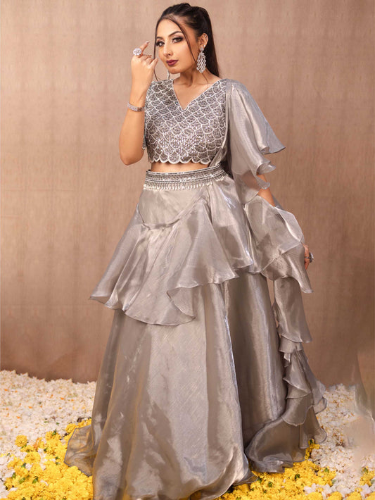 Grey Indo Western