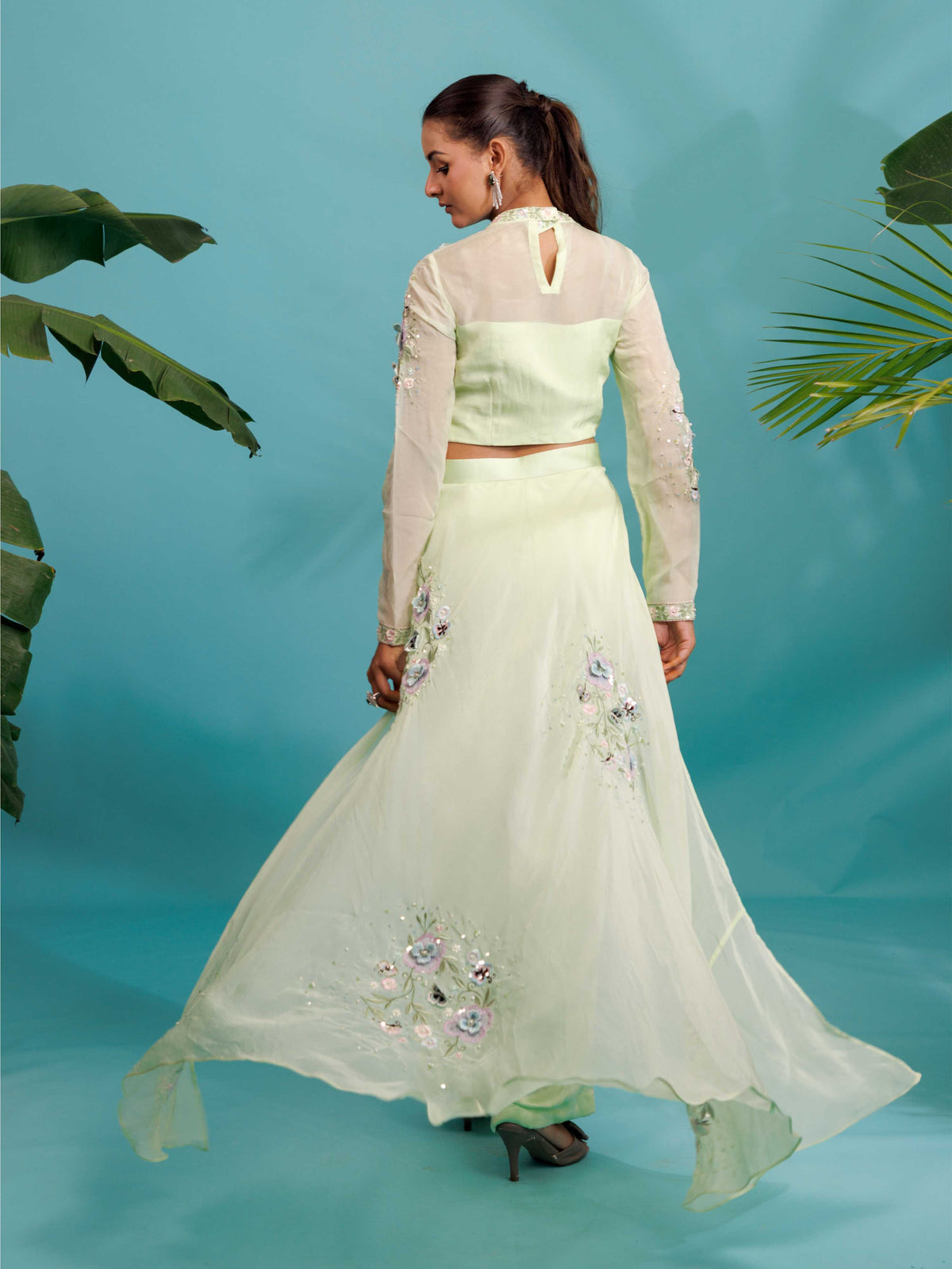 Mint Green Embroidered Co-Ord Set