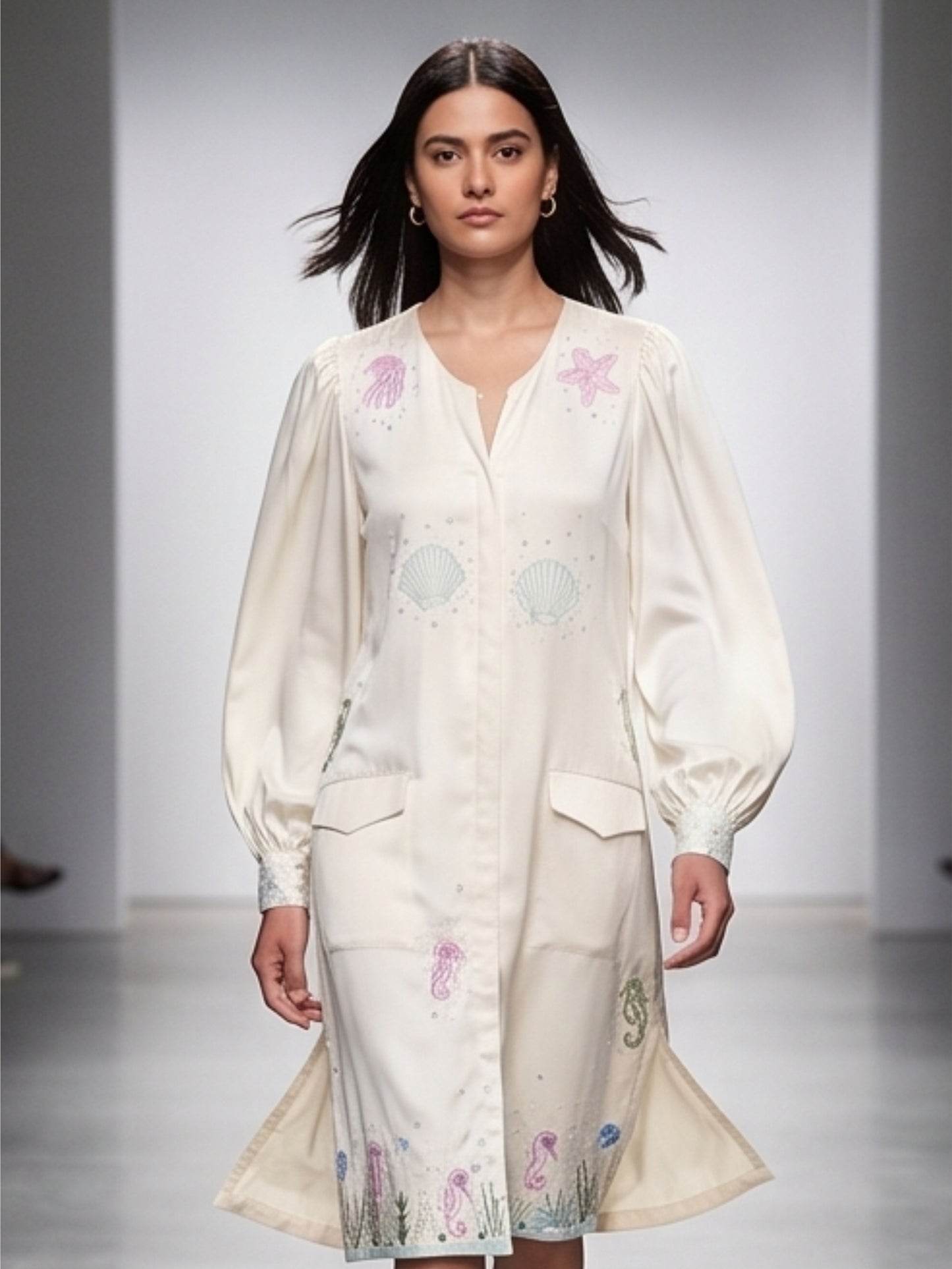 Ocean theme Shirt Dress