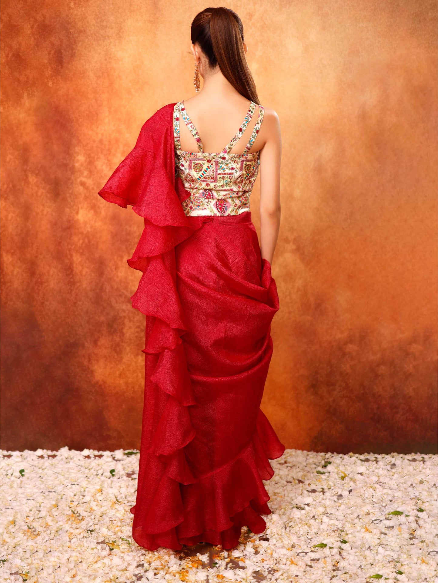 Maroon Red Saree