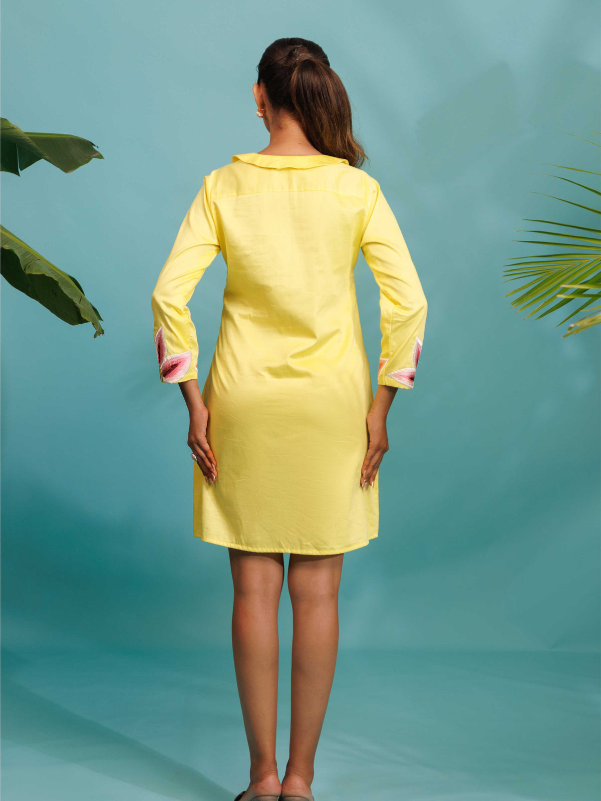 Lemon Floral Shirt Dress