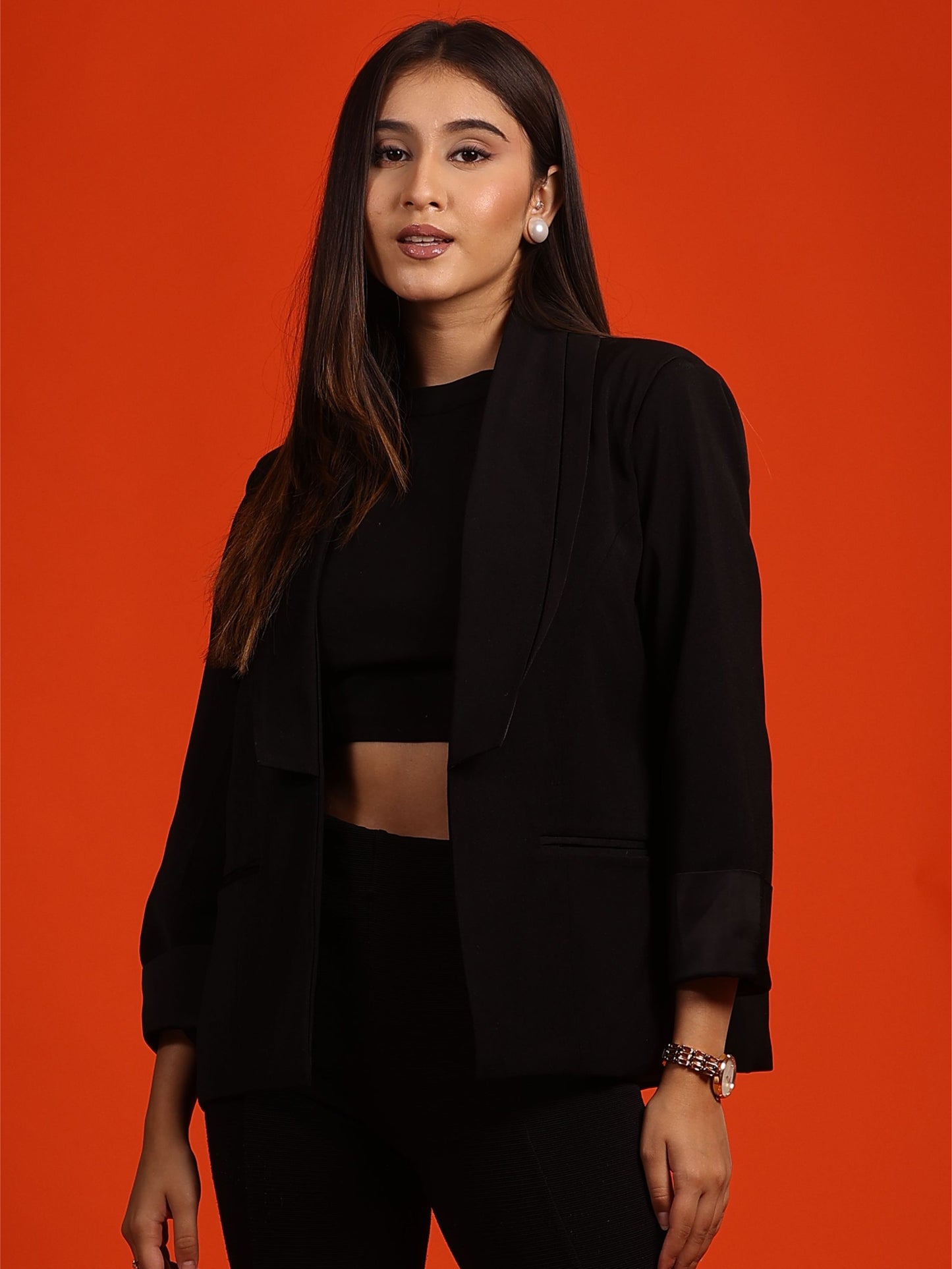Black Double Collar Blazer