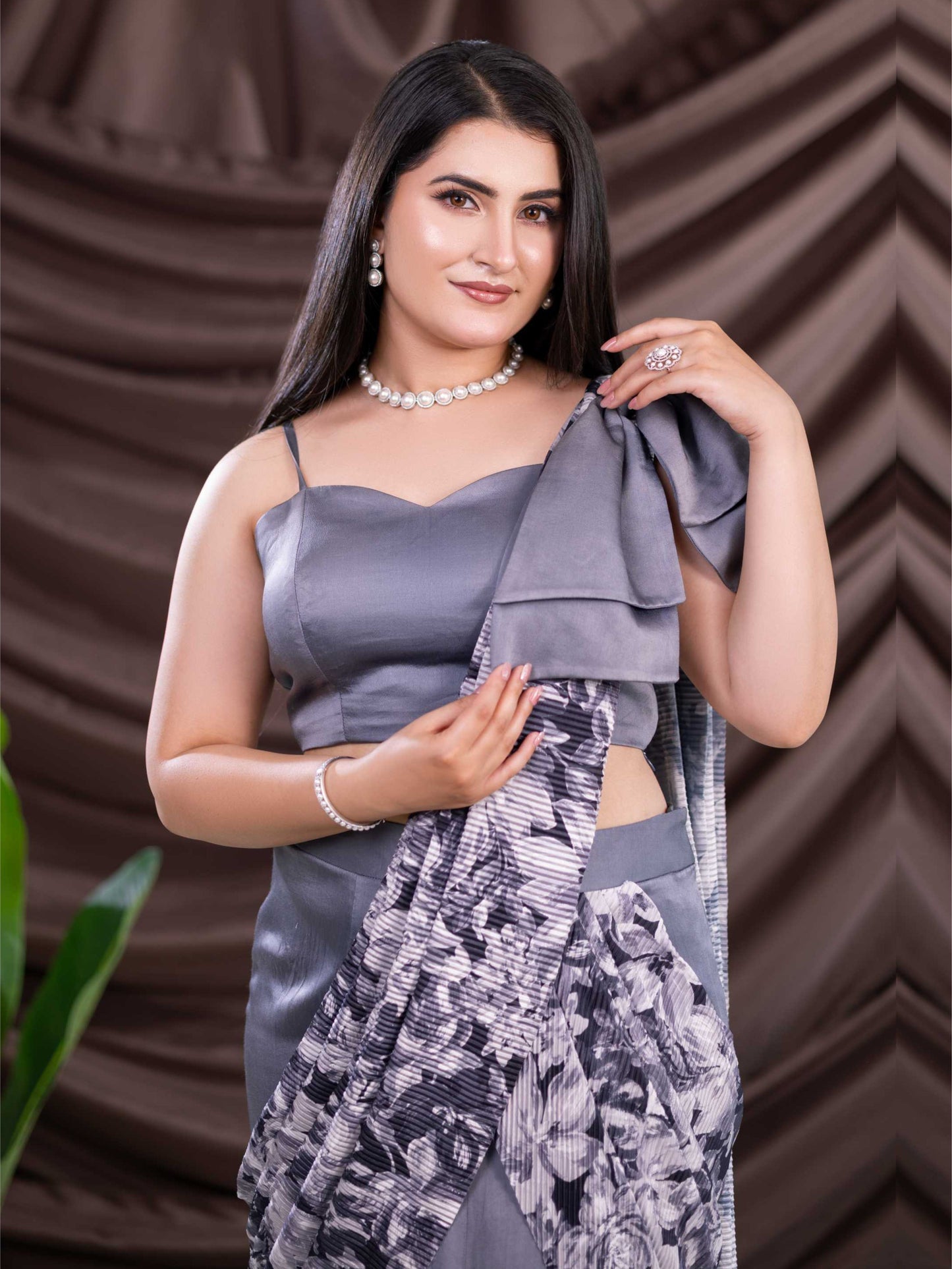 Grey Indo Western