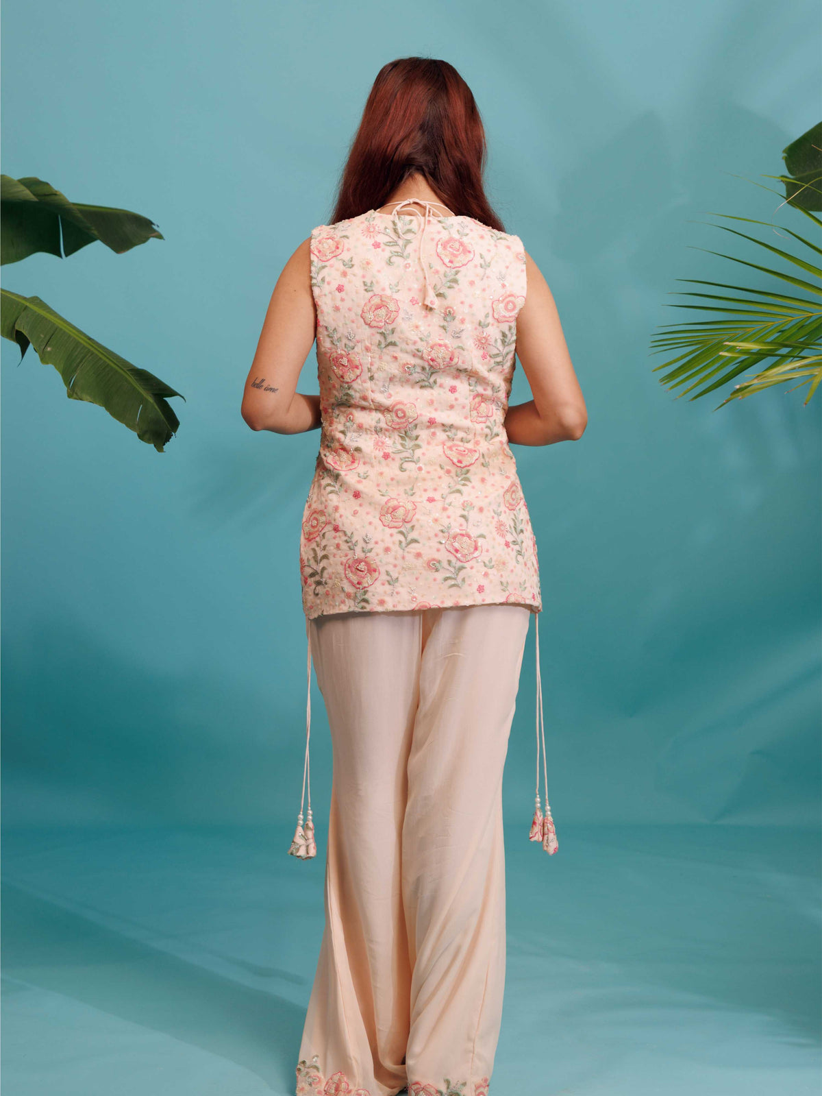 Blush Floral Peplum Co-Ord Set