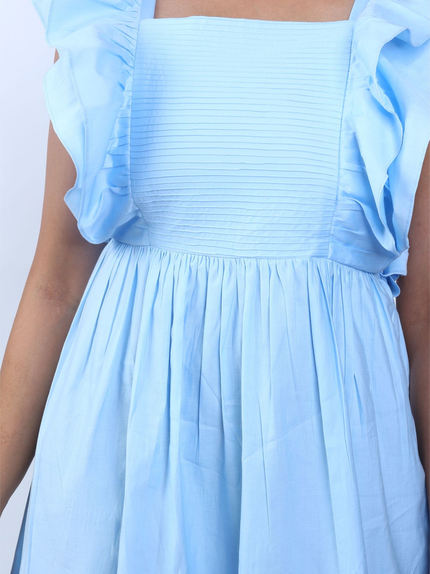 Powder Blue Frill Maxi Dress