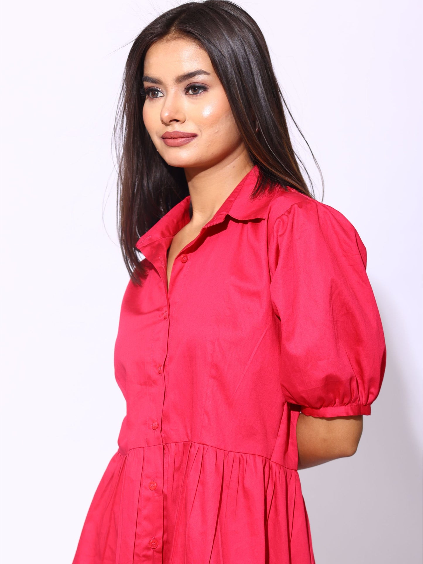 Hot Pink Shirt Dress