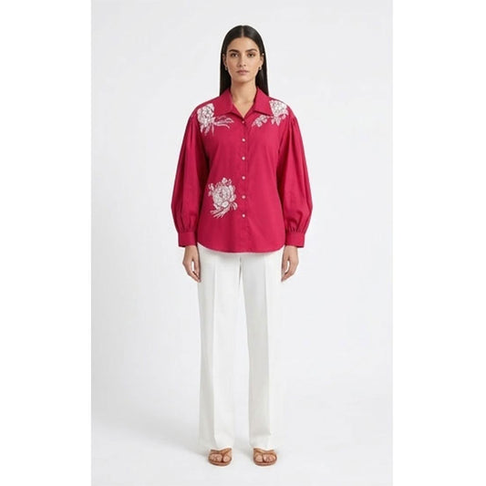 Hot Pink Embroidery Shirt