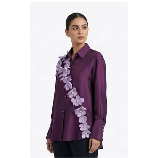 Wine 3D Flower Shirt