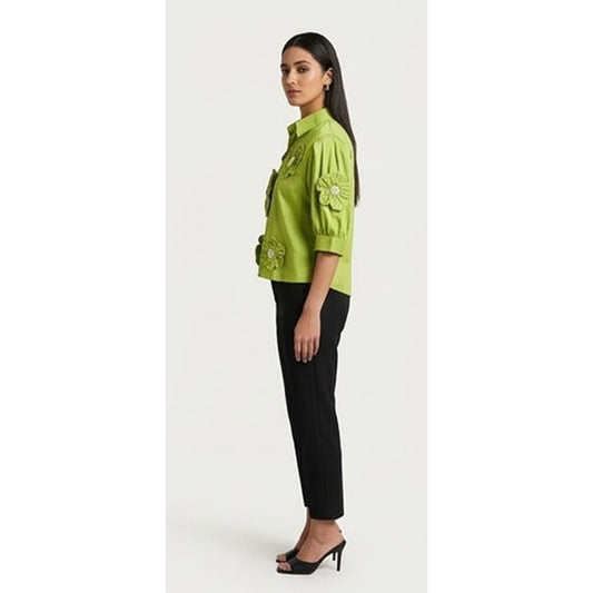 Paroot Green Flower Shirt