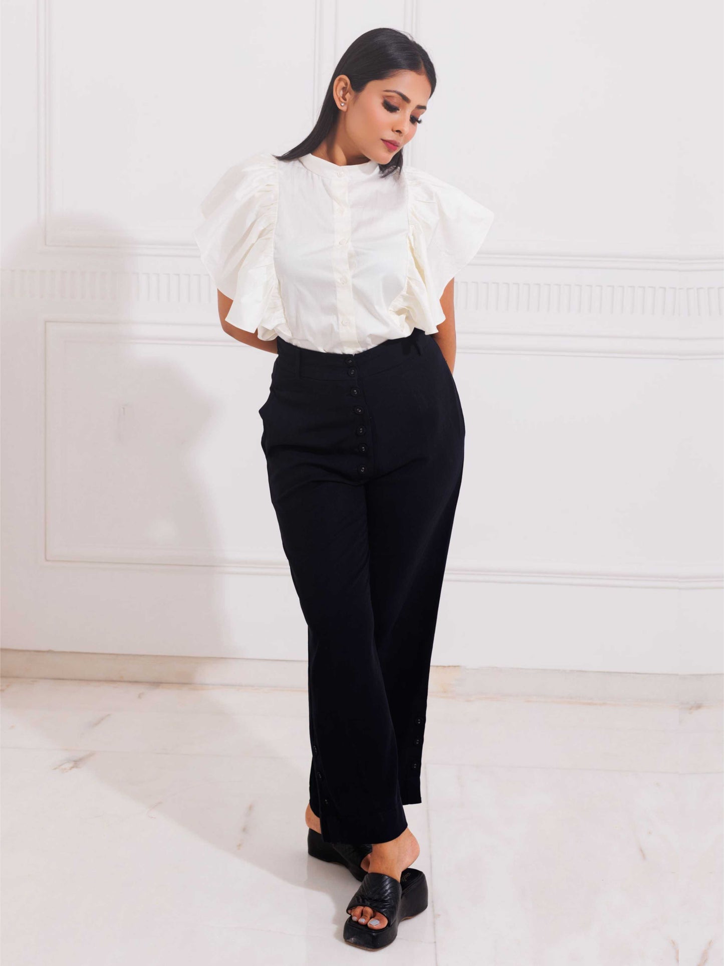 Off White Frill Shirt