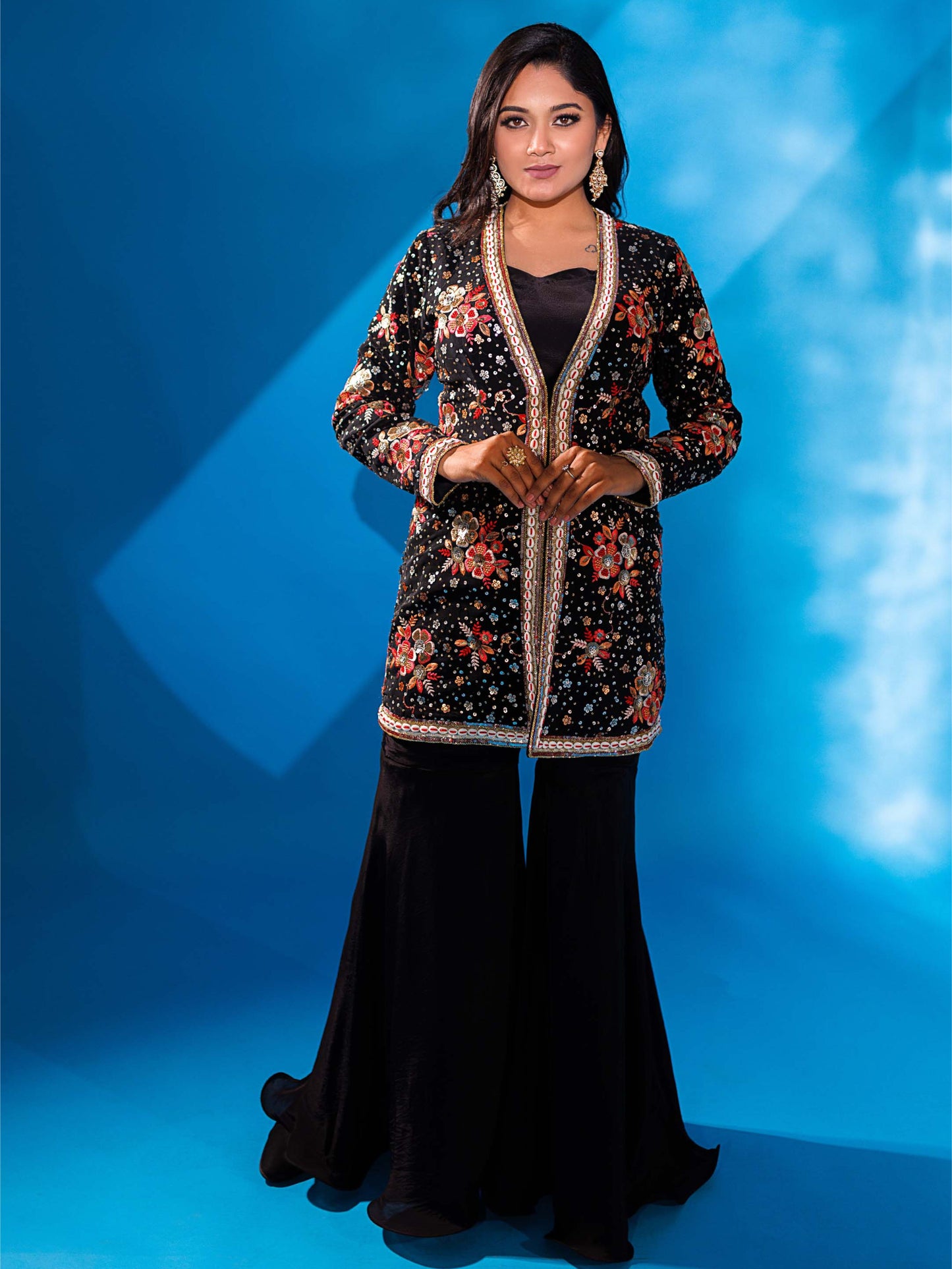 Black Sharara Set