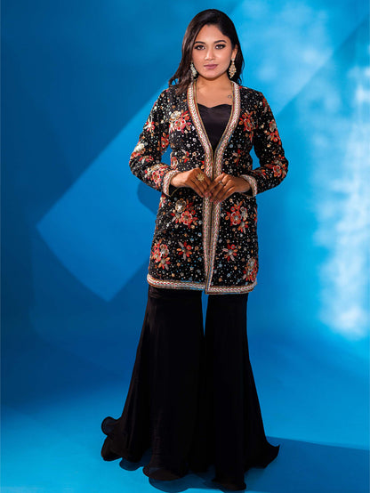 Black Sharara Set