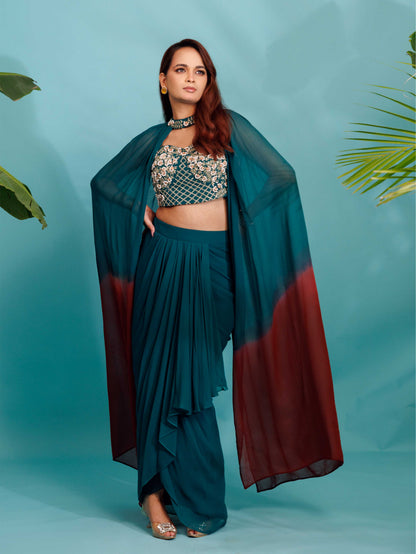 Teal Draped Set