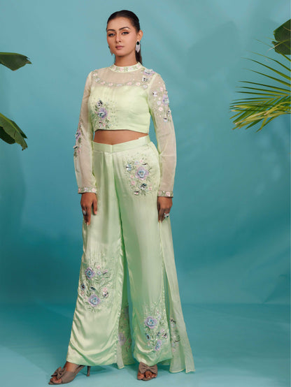 Mint Green Embroidered Co-Ord Set