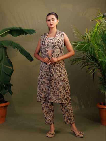 Beige Floral Printed Co-Ord set