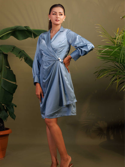 Powder Blue Draped Dress