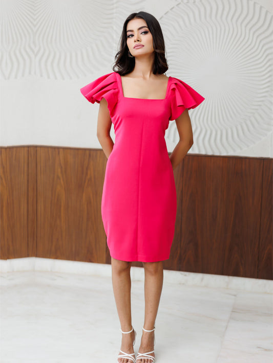 Hot Pink Midi Dress