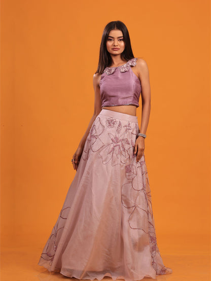 Lilac Crush Organza Skirt Set