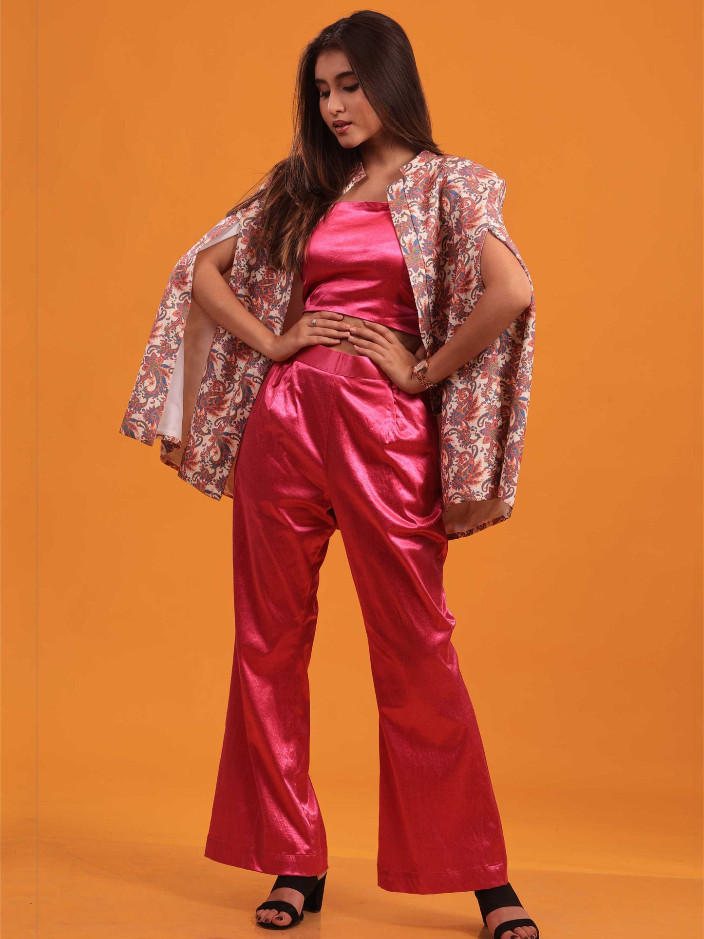 Fuchsia Pashmina Cape Cords