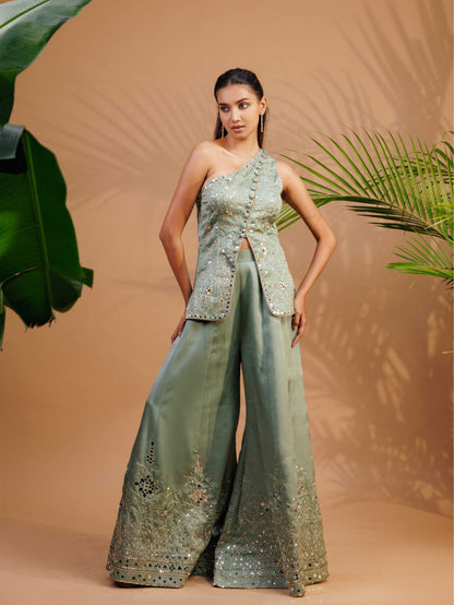 Sage Green Embroidered Co-Ord Set