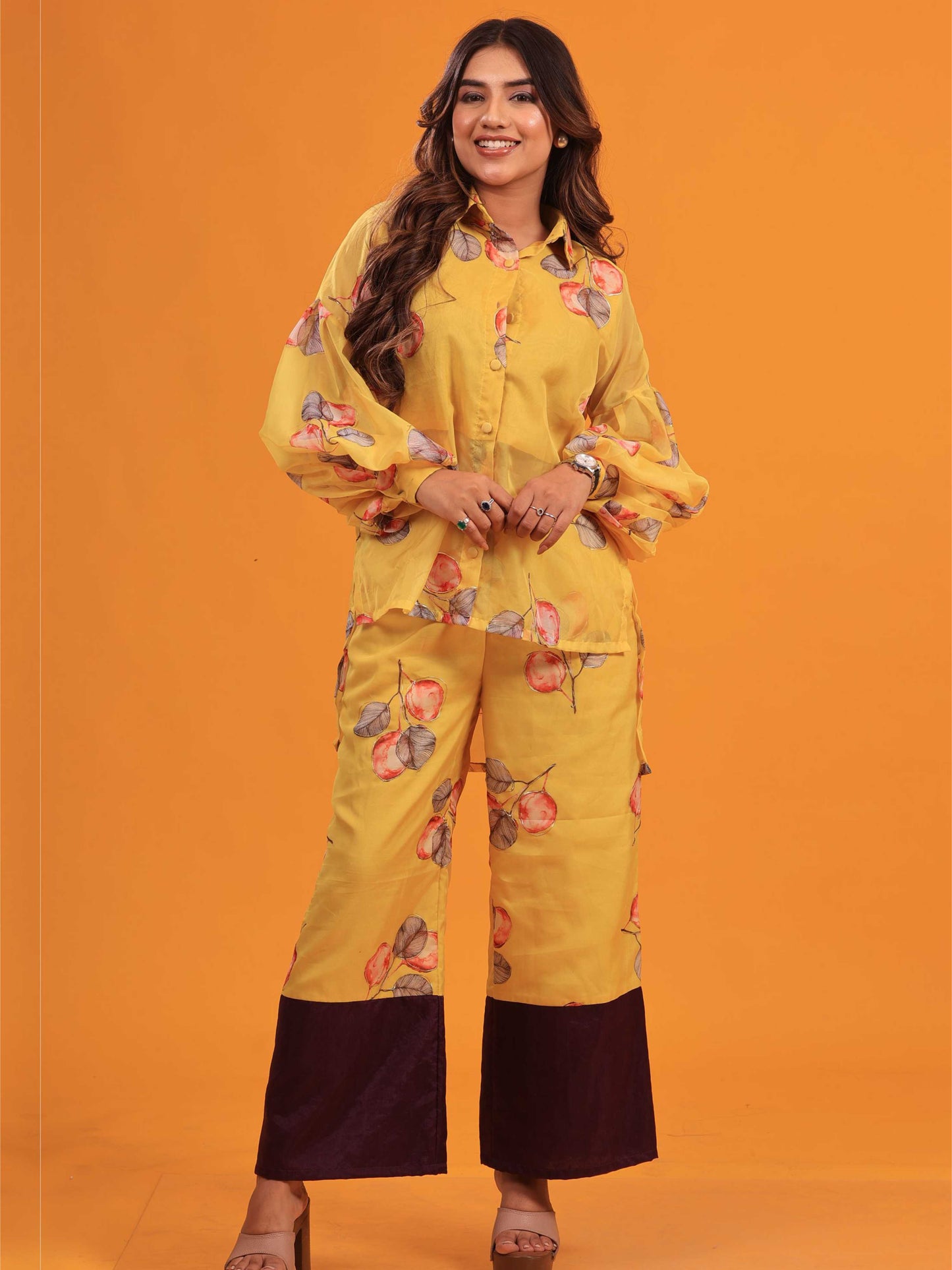 Printed Organza Cord Set