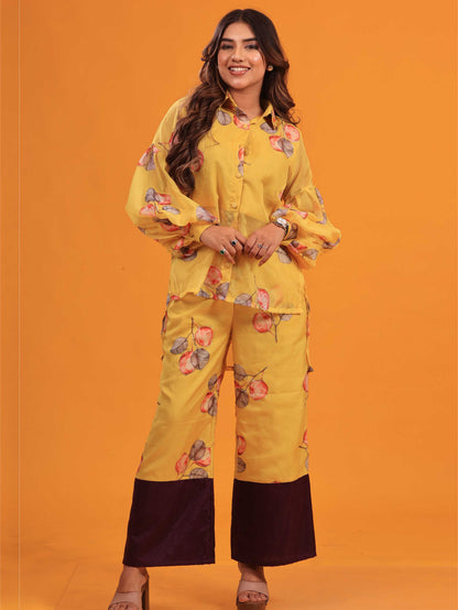 Printed Organza Cord Set