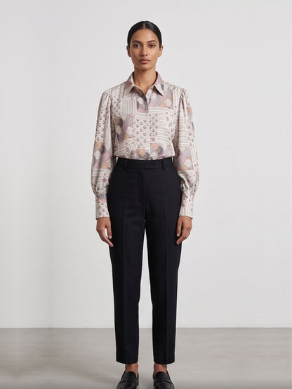 Printed Ballon sleeves Shirt