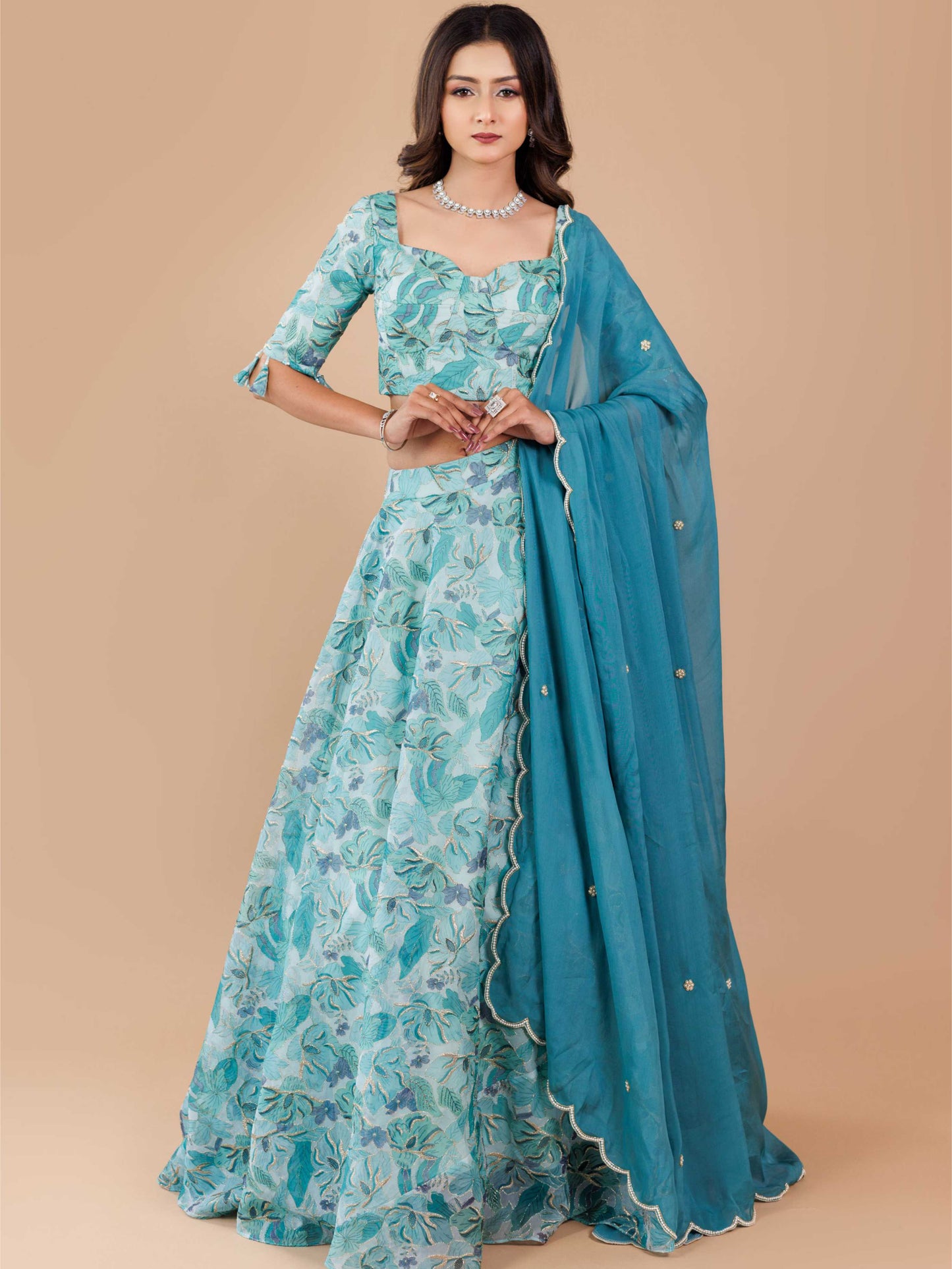 Emerald Blue Printed IW