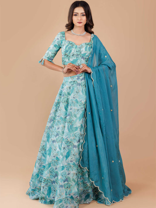 Emerald Blue Printed IW
