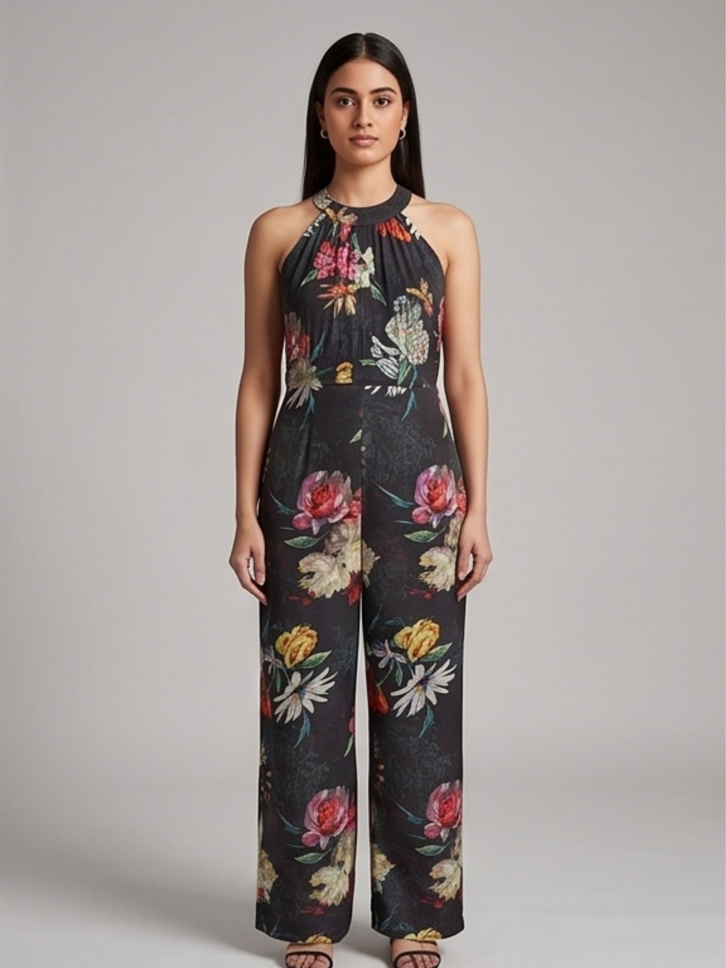 Black Printed Jumpsuit