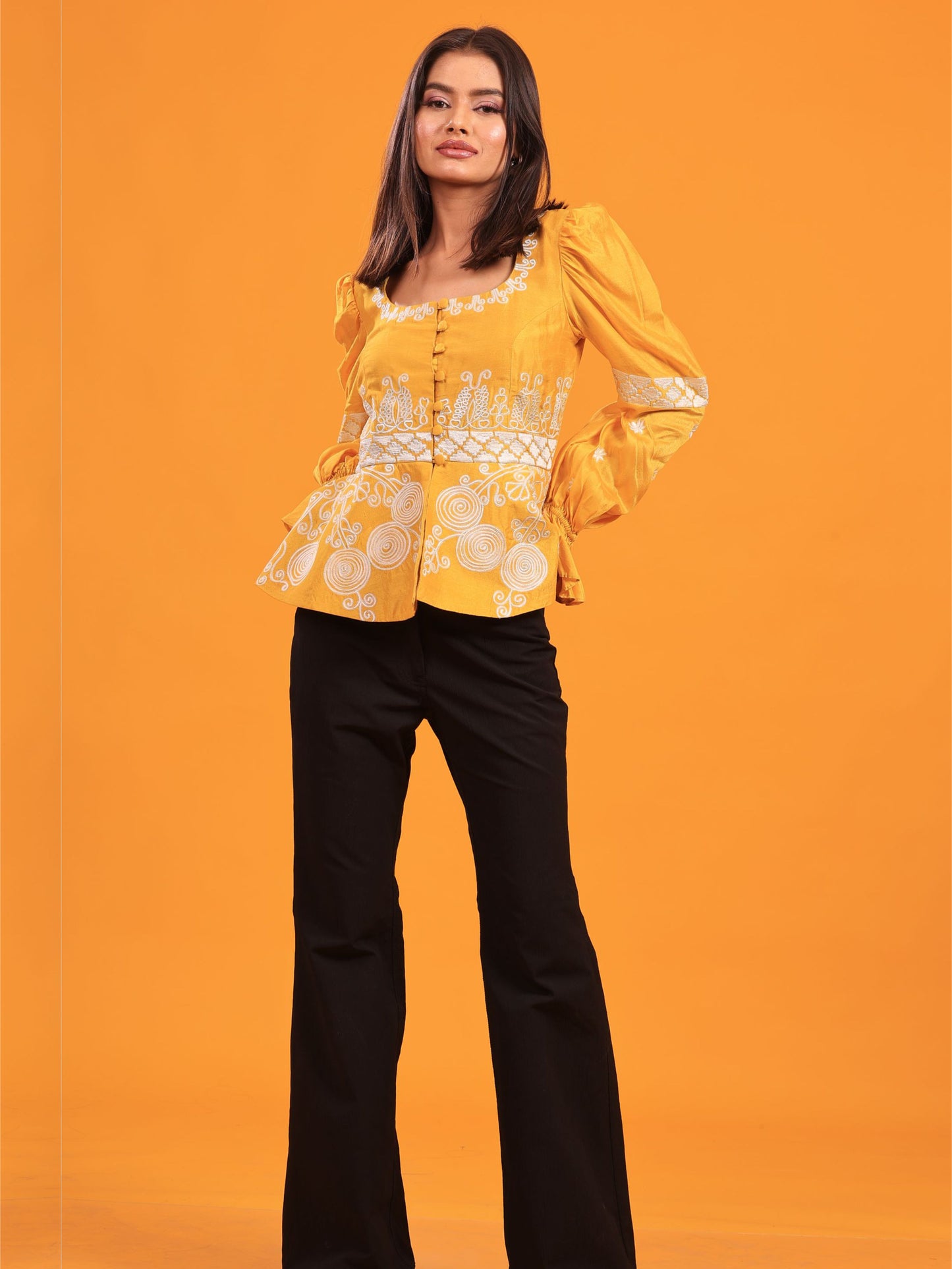 Silk Embroidered Top