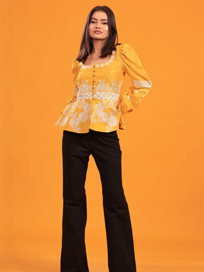 Silk Embroidered Top