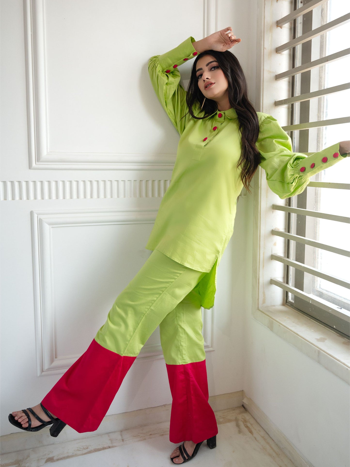 Casual Color Block Coord Set
