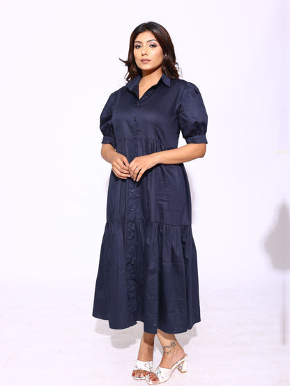 Navy Blue Shirt Dress