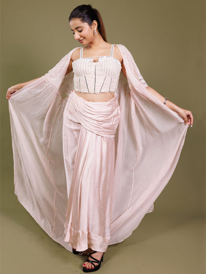 Onion Pink Drape Pearl Work IW