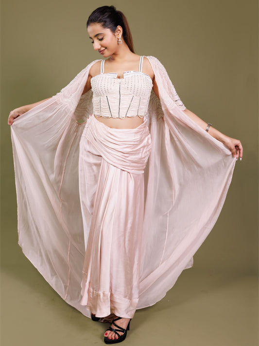 Onion Pink Drape Pearl Work IW