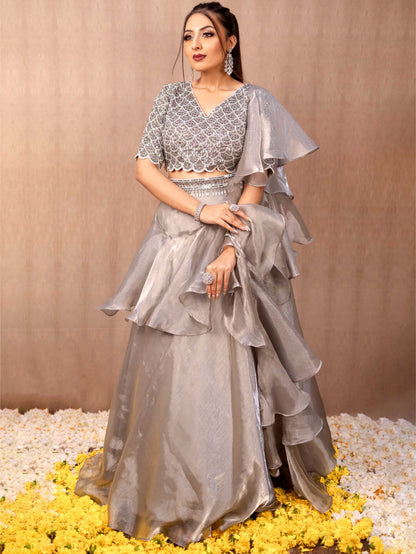Grey Indo Western
