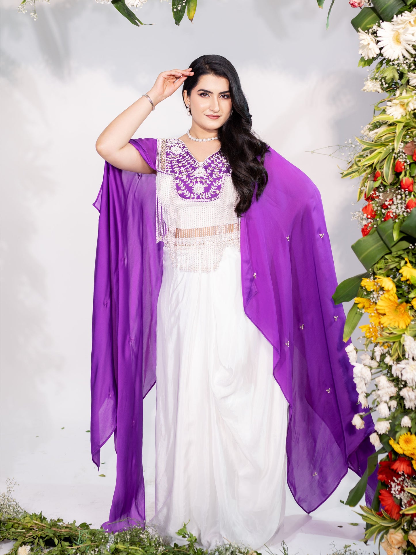 Cape Drape Skirt Set