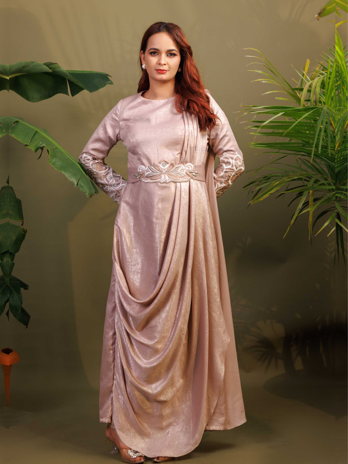 Blush Pink Embroidered Gown
