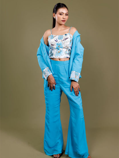 Turquoise Blue Coreset Blazer Set