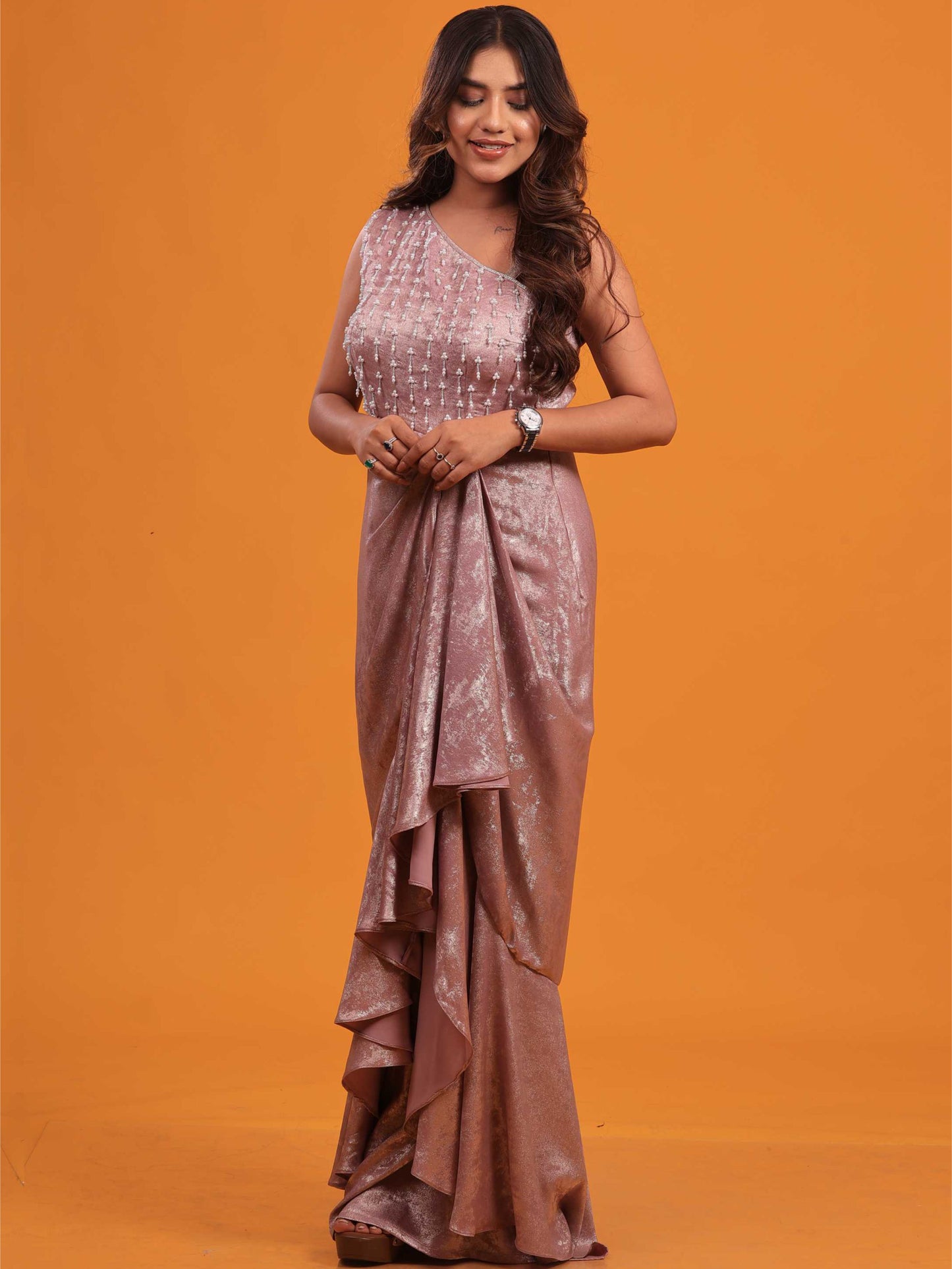Rose Quartz Draped Gown