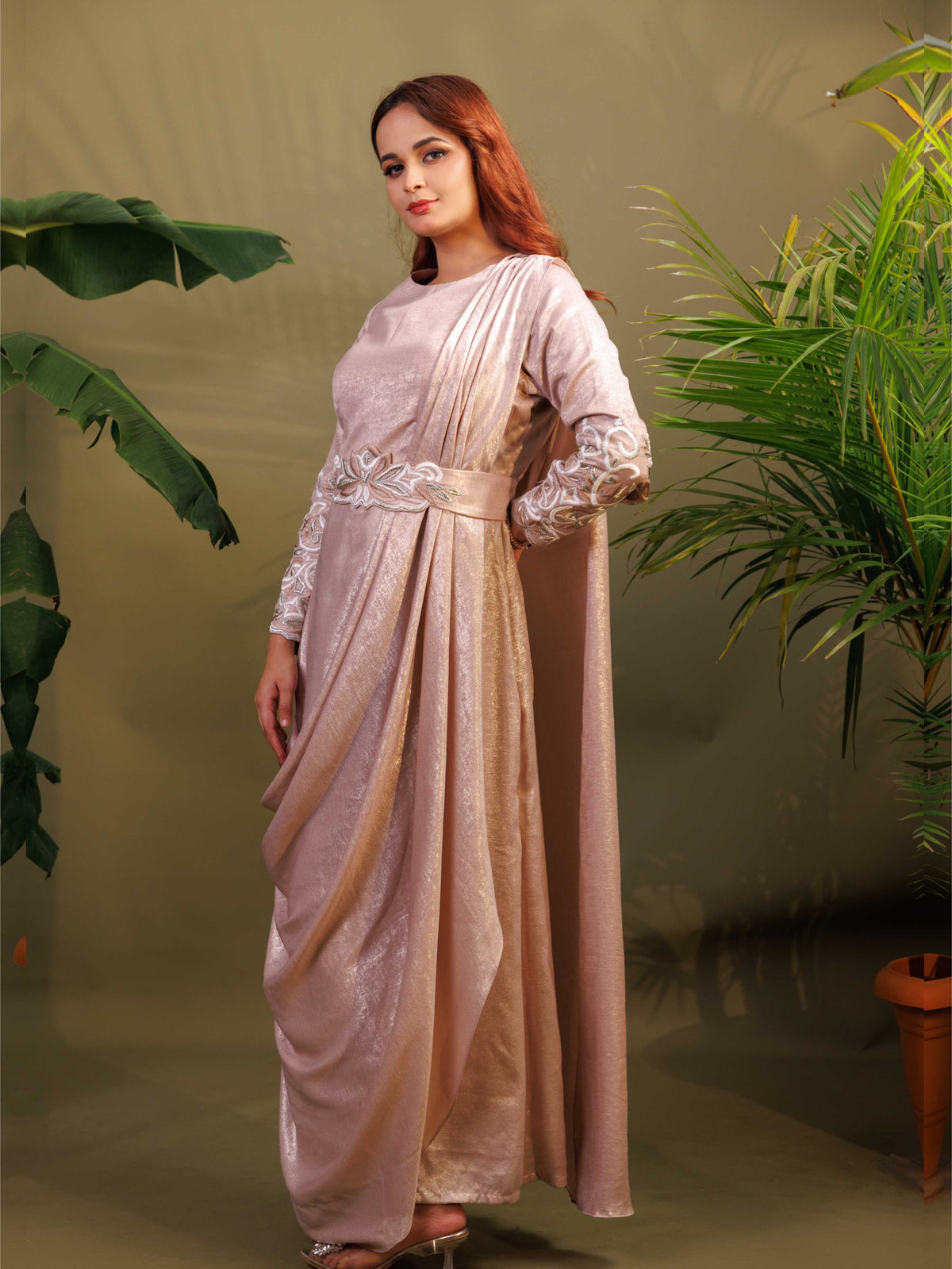 Blush Pink Embroidered Gown