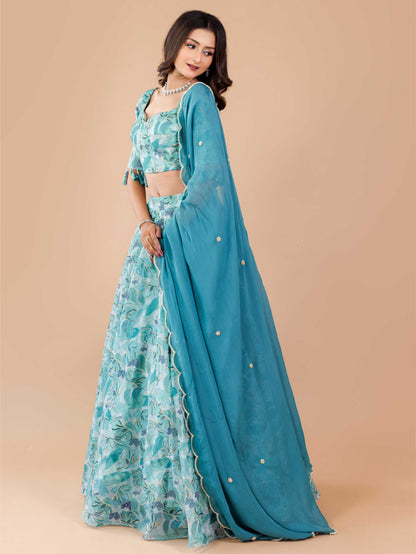 Emerald Blue Printed IW