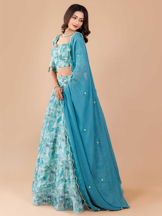Emerald Blue Printed IW