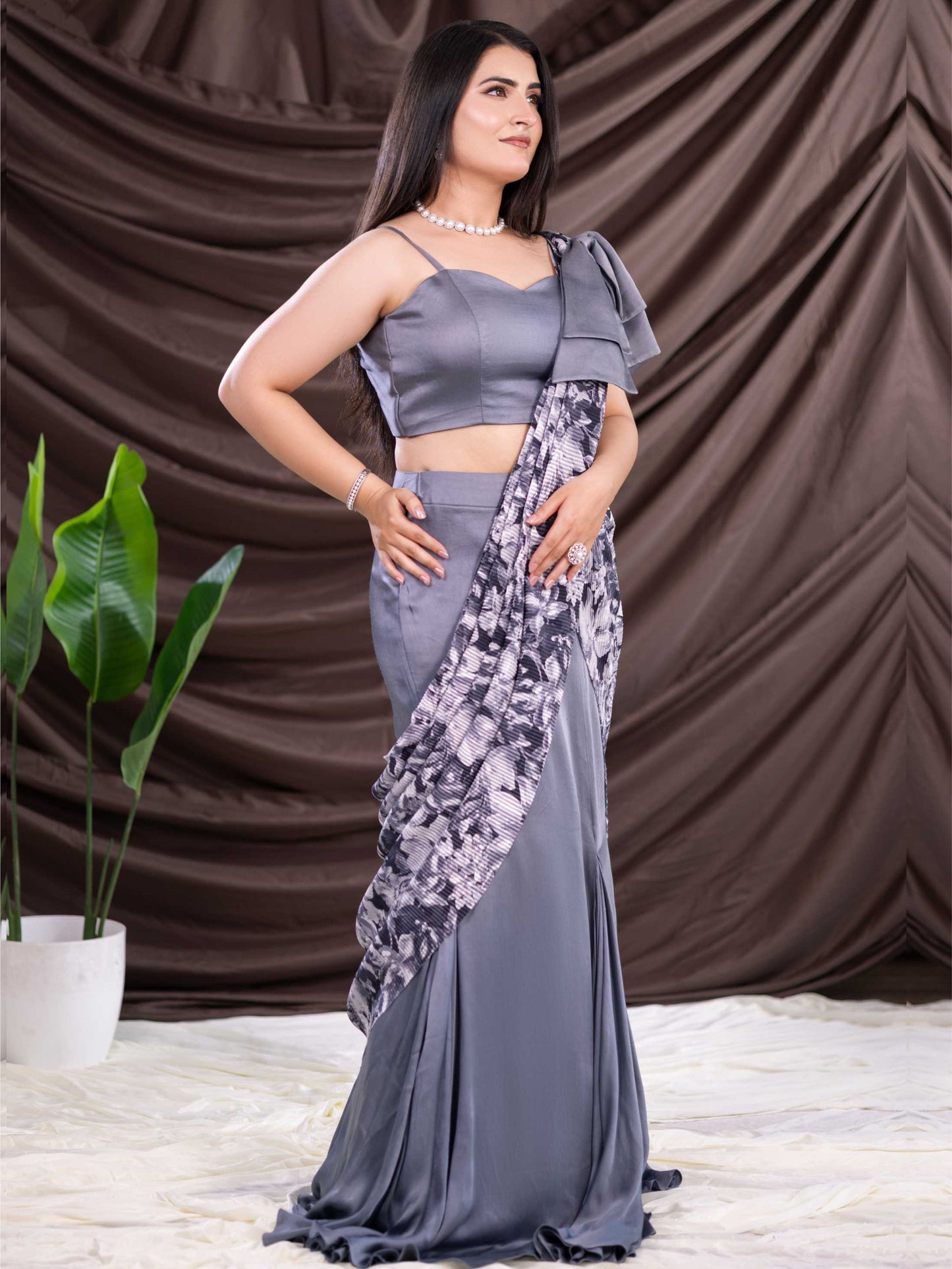 Grey Indo Western