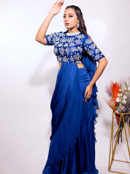 Royal Blue Indo Western