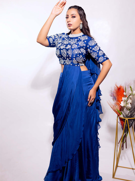 Royal Blue Indo Western